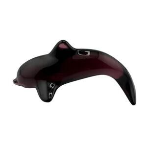 Vintage Daum France Signed Purple Crystal Dolphin Figurine Collectible